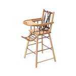 COMBELLE Chaise Haute André Fixe Hybride en Vieux Rose - Mobilier de Puériculture de Qualité