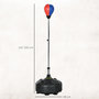 Voir la diapositive 3 : HOMCOM Punching ball sur pied hauteur réglable H.147 -165cm - ressort central, socle ventouses - bleu blanc rouge