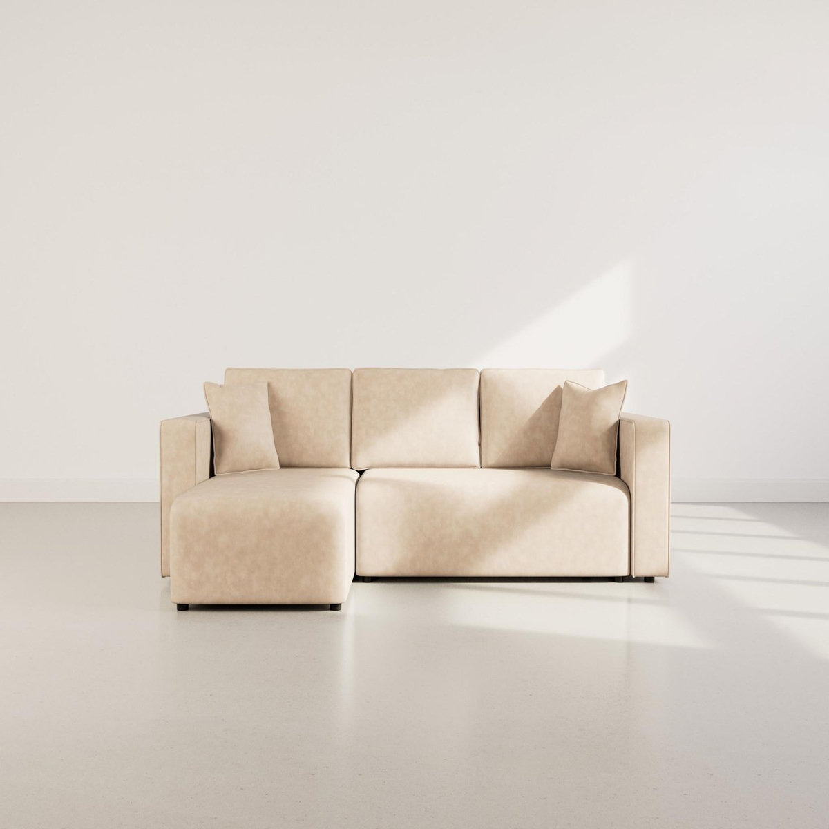 BEST MOBILIER Topaze - canapé d'angle réversible 4 places convertible avec coffre en simili