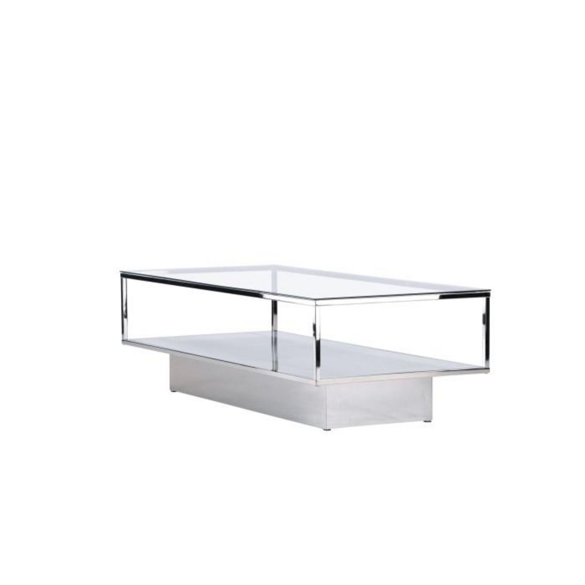 Paris Prix Table Basse Design en Verre  Maglehem  130cm Argent