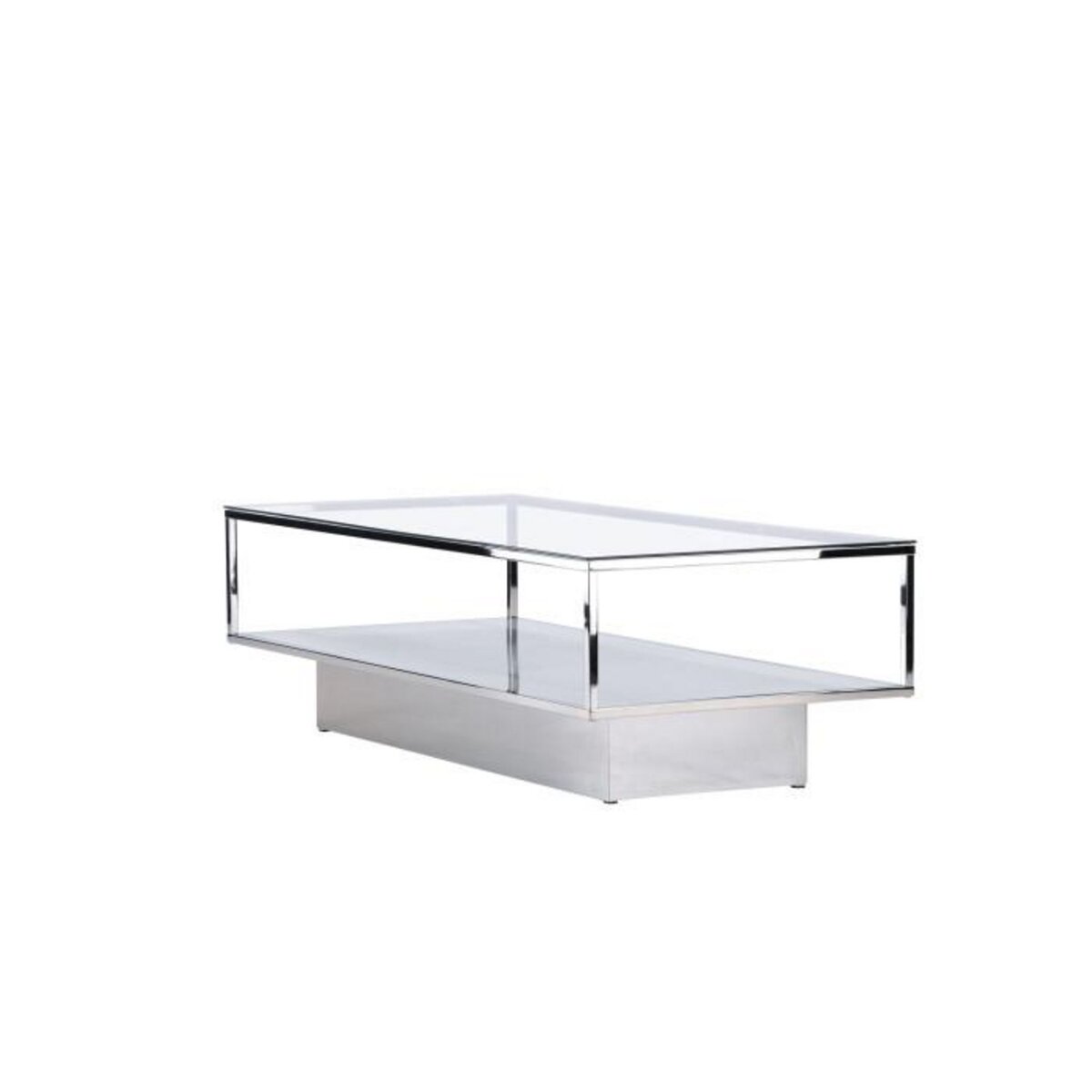 Paris Prix Table Basse Design en Verre  Maglehem  130cm Argent
