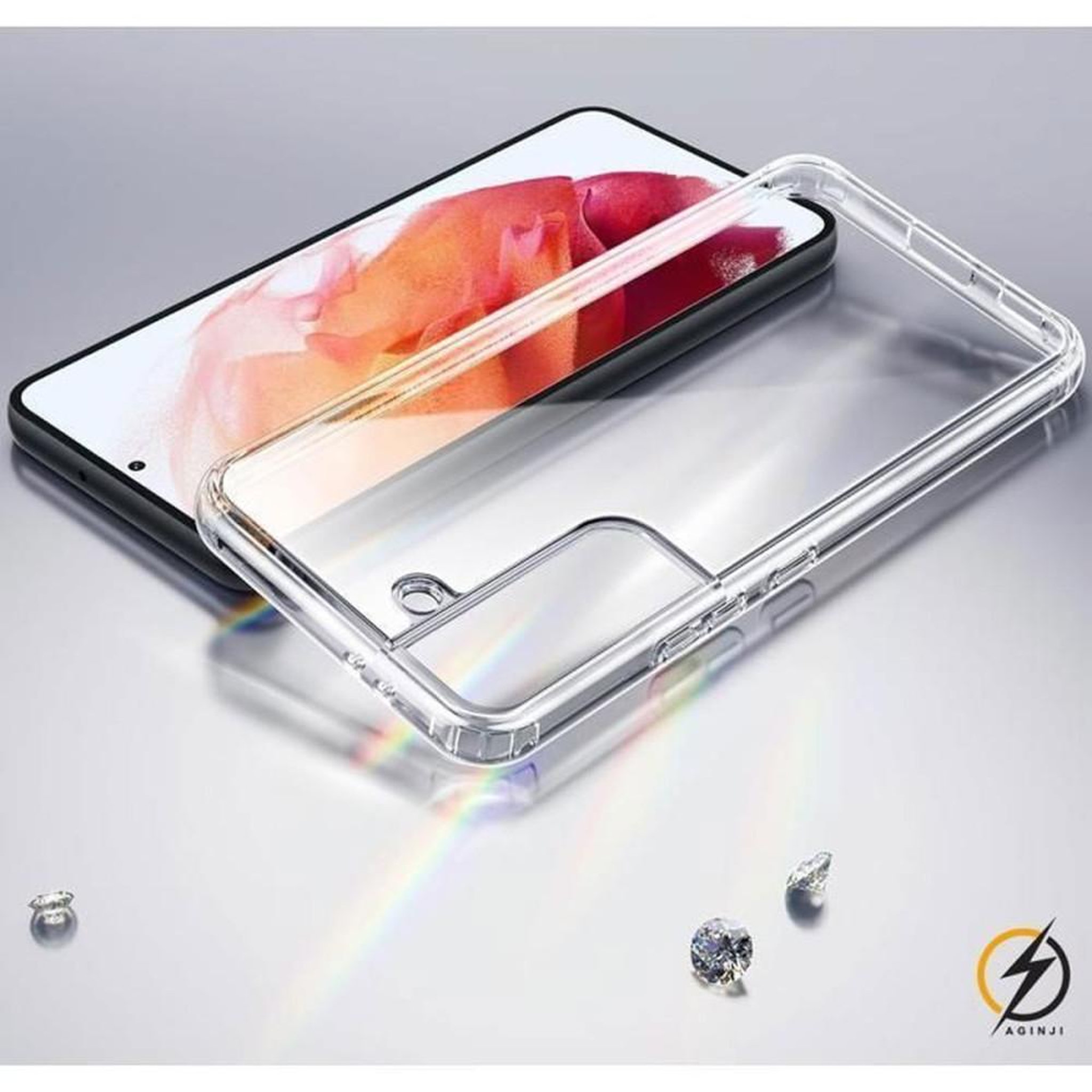 Voir la diapositive 2 : Coque TPU transparente anti-rayures pour Samsung Galaxy S21 5G 6,2 pouces, contour relevé écran et caméra, protection chocs coins, compatible charge sans fil