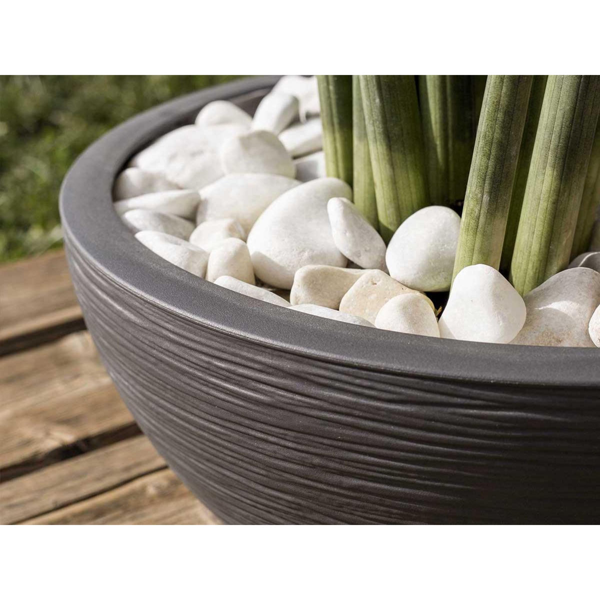 Eda Pot de fleur Vasque Graphit Anthracite - Eda