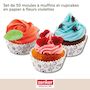 Voir la diapositive 2 : ZENKER Set pâtisserie avec 50 moules à muffins en papier, 2 bols à mixer, verre mesureur et spatule Zenker