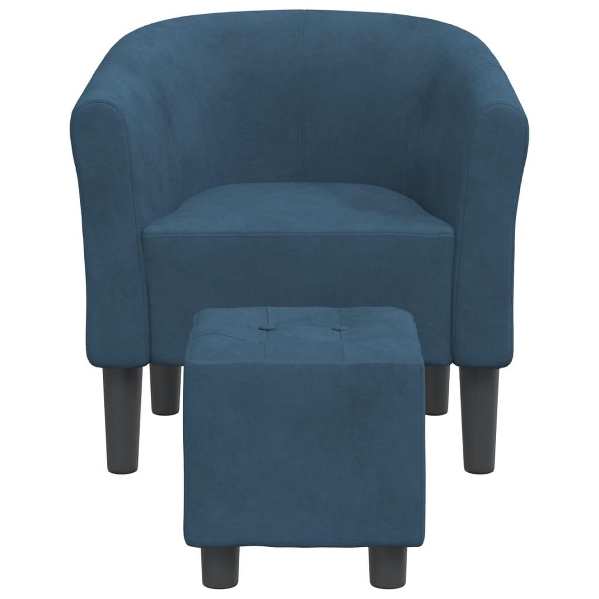 Voir la diapositive 3 : VIDAXL Chaise cabriolet avec repose-pied bleu fonce velours