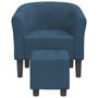 Voir la diapositive 3 : VIDAXL Chaise cabriolet avec repose-pied bleu fonce velours