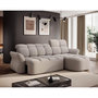 Voir la diapositive 3 : BEST MOBILIER Brume - canapé d'angle droit 4 places convertible électrique avec coffre et têtières réglables en tissu bouclette