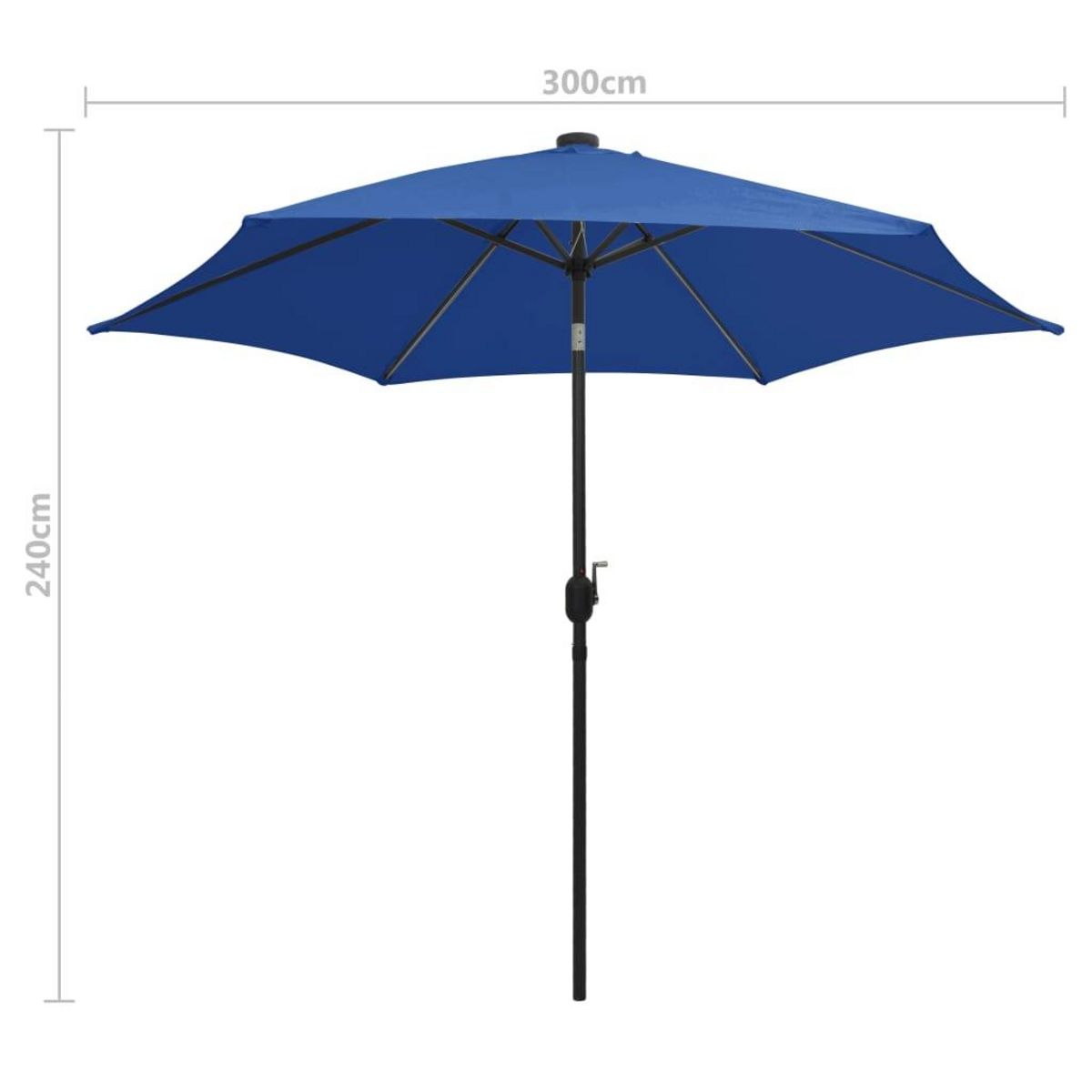 VIDAXL Parasol de jardin et lumieres LED mat en aluminium bleu azure