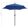 Voir la diapositive 6 : VIDAXL Parasol de jardin et lumieres LED mat en aluminium bleu azure