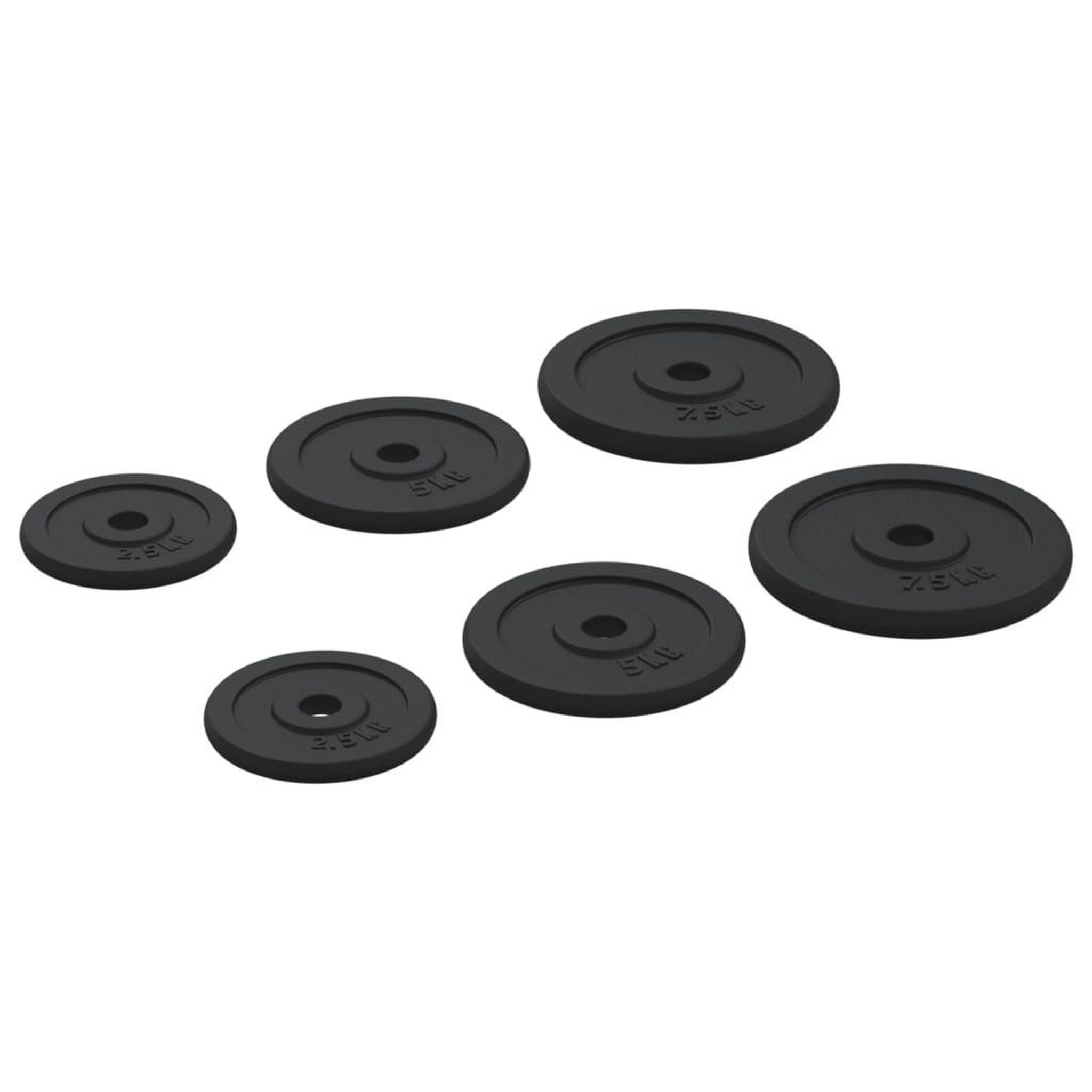 Voir la diapositive 4 : VIDAXL Plaques de poids 6 pcs 30 kg Fonte
