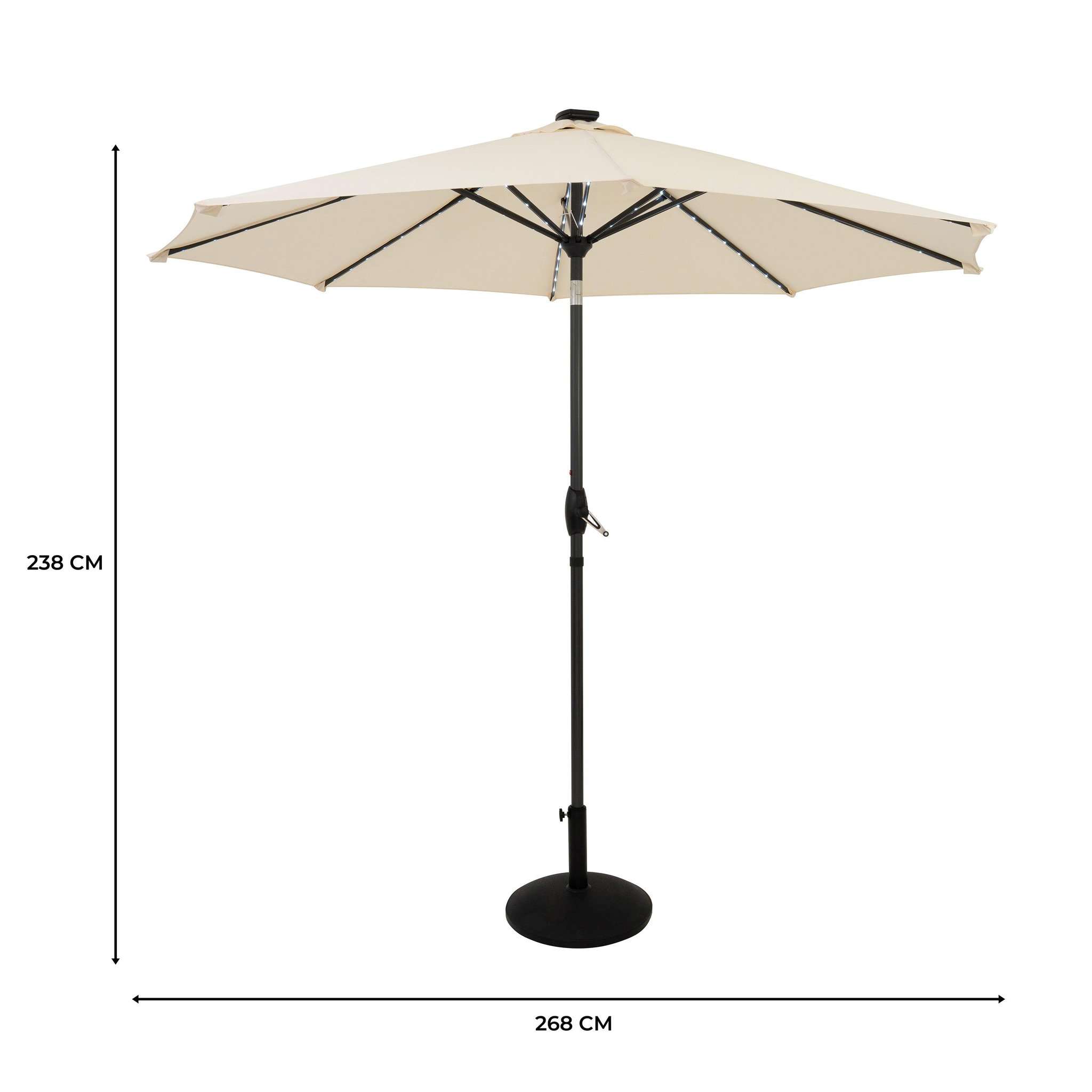 Voir la diapositive 5 : Monster Parasol Inclinable à LED 2,7 m & Socle en Béton