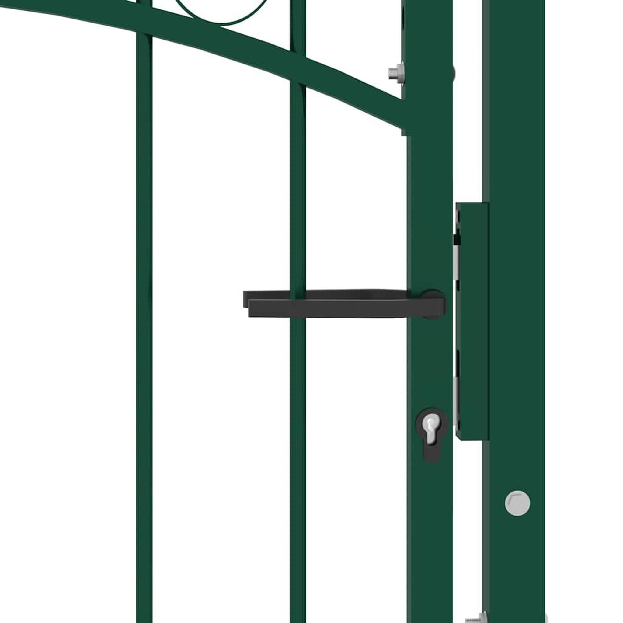 Voir la diapositive 4 : VIDAXL Portail de cloture emmen avec pointes en acier 104 x 109,5 cm vert