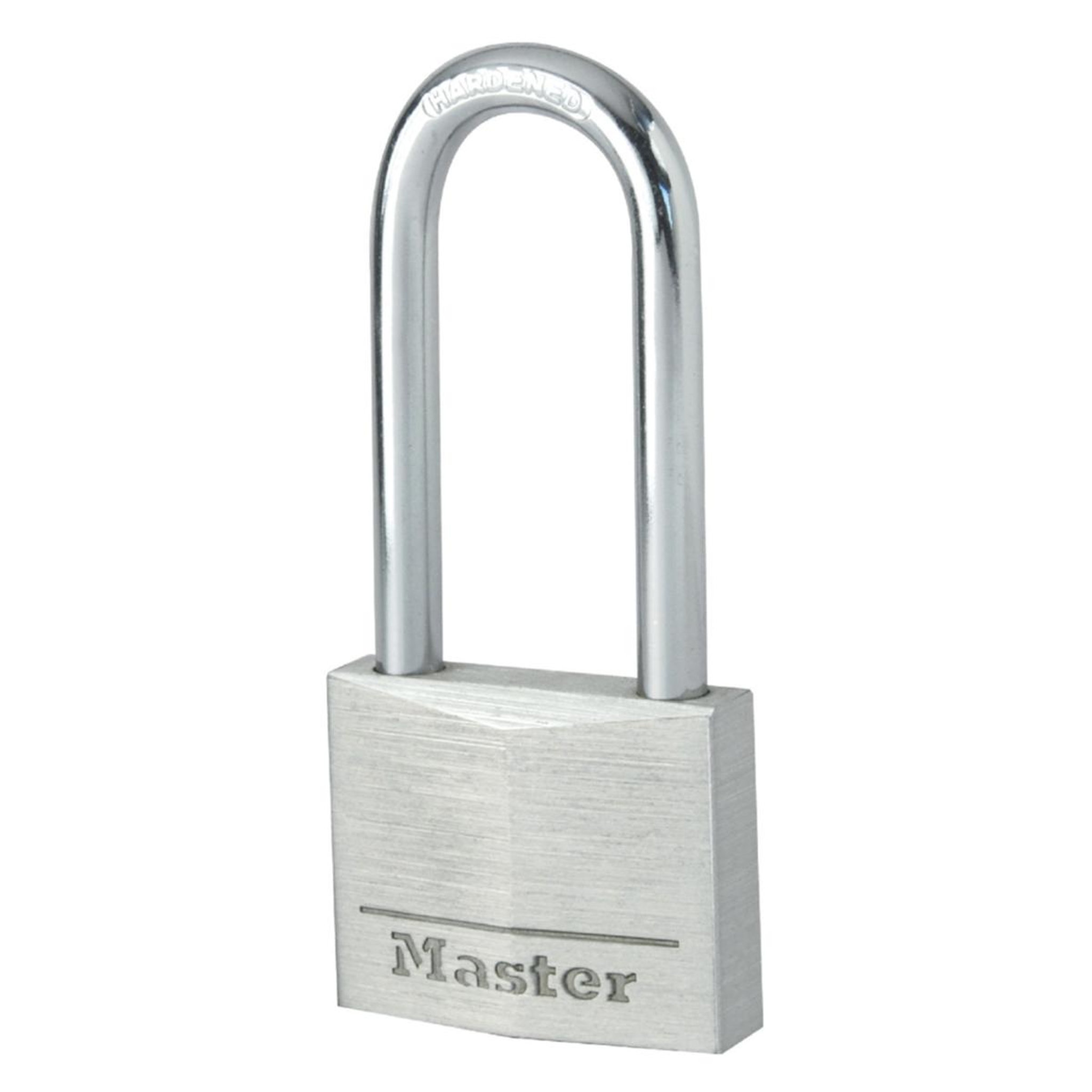 Master lock 9140EURDLH Cadenas à Clé en Aluminium Massif avec Anse Longue, Gris, 4 x 8,9 x 1,3 cm