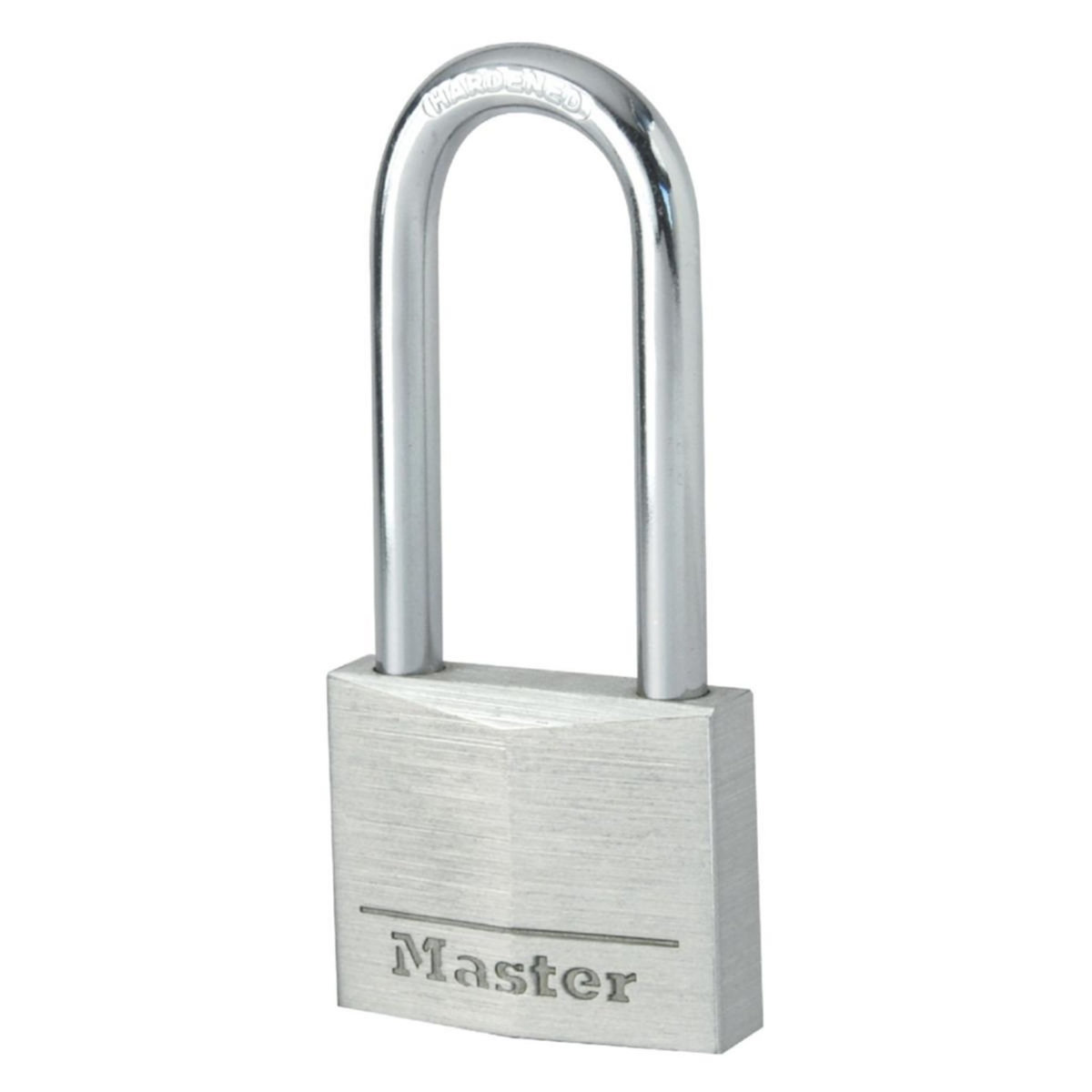 Master lock 9140EURDLH Cadenas à Clé en Aluminium Massif avec Anse Longue, Gris, 4 x 8,9 x 1,3 cm