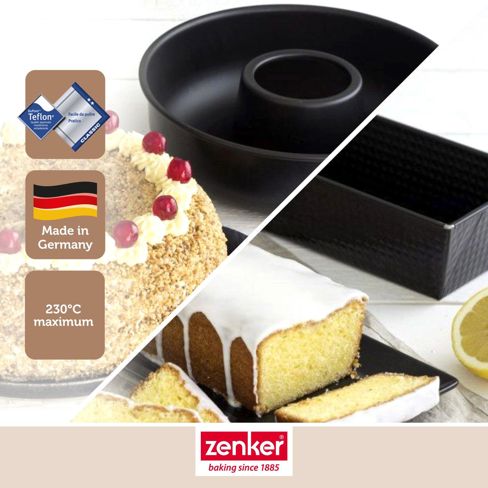 Voir la diapositive 2 : ZENKER Set de moule à cakes 30,5 x 11,5 cm et moule à savarins 28 cm zenker black metallic