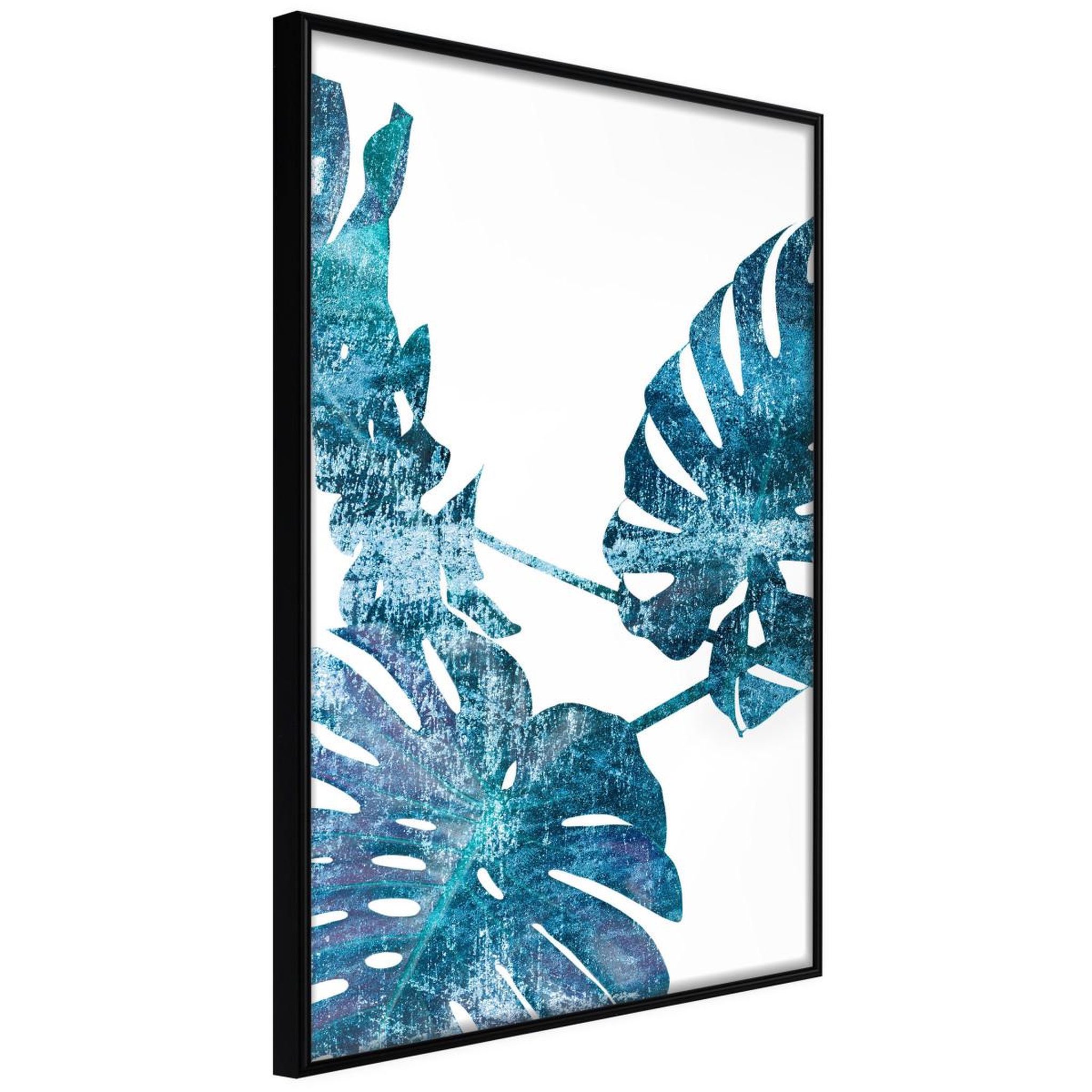 Paris Prix Affiche murale encadrée  sapphire monstera. Coloris disponibles : Jaune, Noir