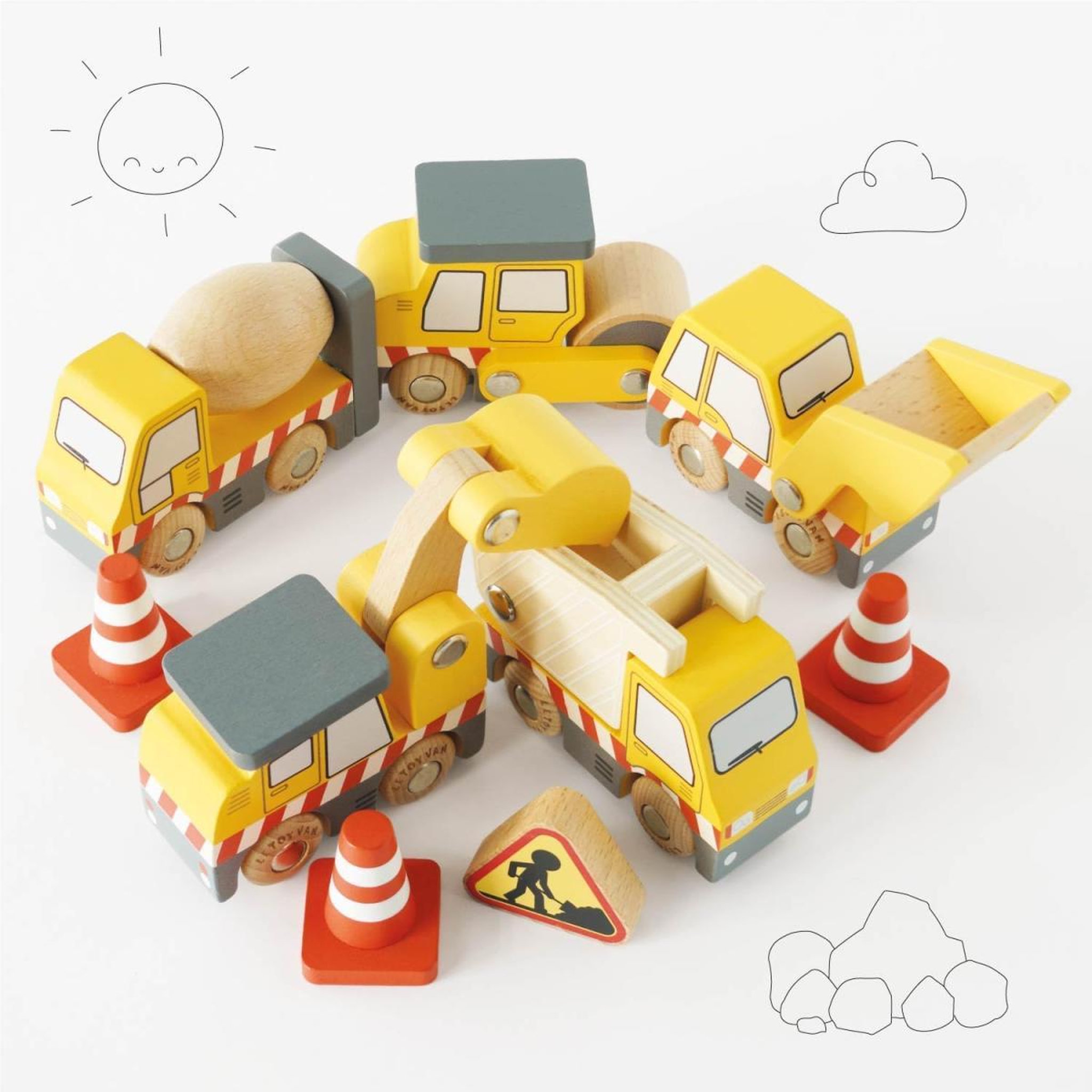 Voir la diapositive 2 : Le Toy Van Set De Véhicules De Chantier - 7 Pièces