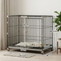 Voir la diapositive 3 : PAWHUT Cage pour Chien Pliable, Plateau Amovible, Roues avec Freins, Toit Ouvrant Verrouillable, Porte de Nourrissage, Niche Chien Interieur pour Petits et Moyens Chiens, 75,5x46x64,5cm, Noir