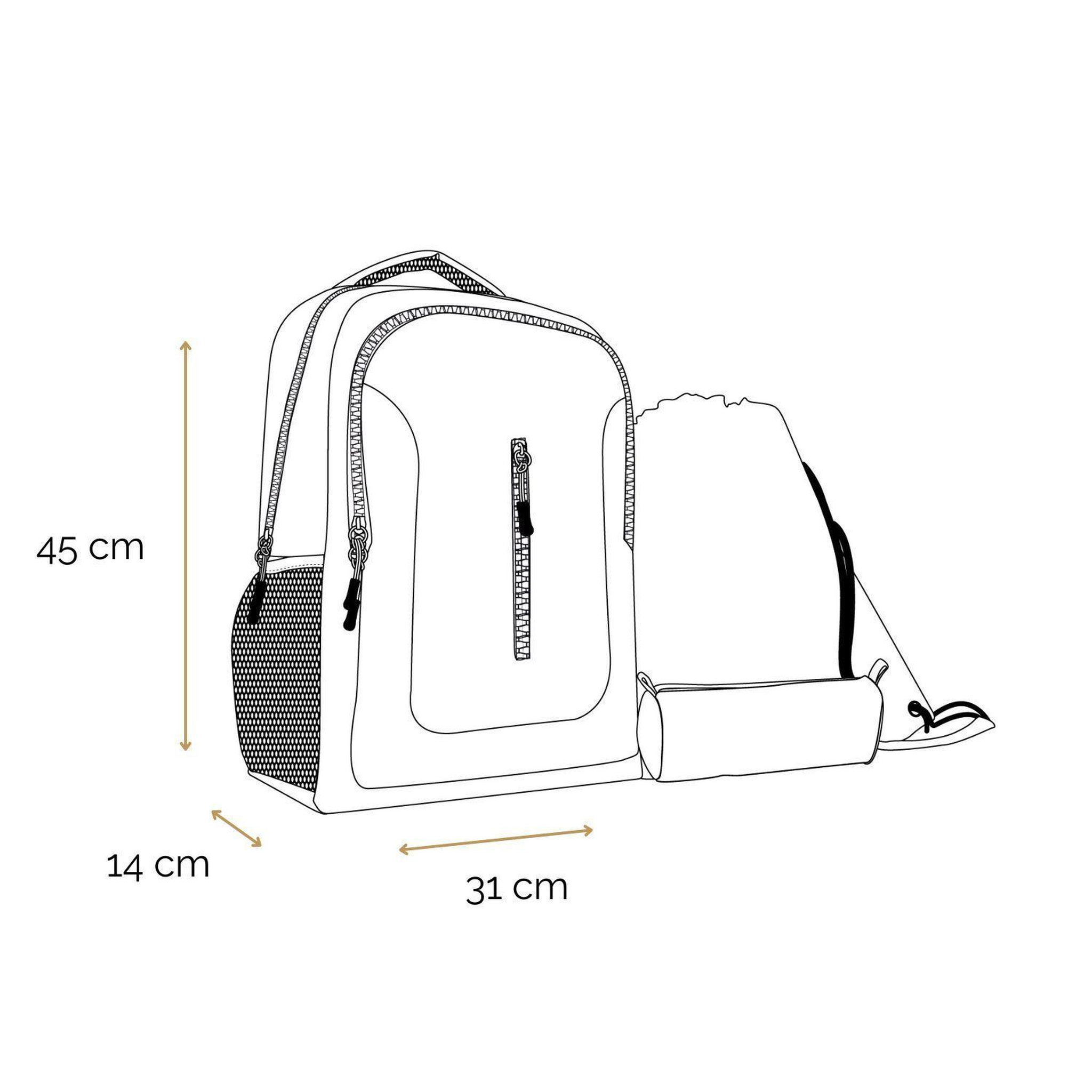 Voir la diapositive 6 : Bagtrotter BAGTROTTER Set de sac à dos, sac gym et trousse Bagtrotter Multicolore Tie and Dye