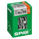 CENTRALE BRICO Lot de 50 vis acier tête fraisée torx SPAX, Diam.4.5 mm x L.70 mm