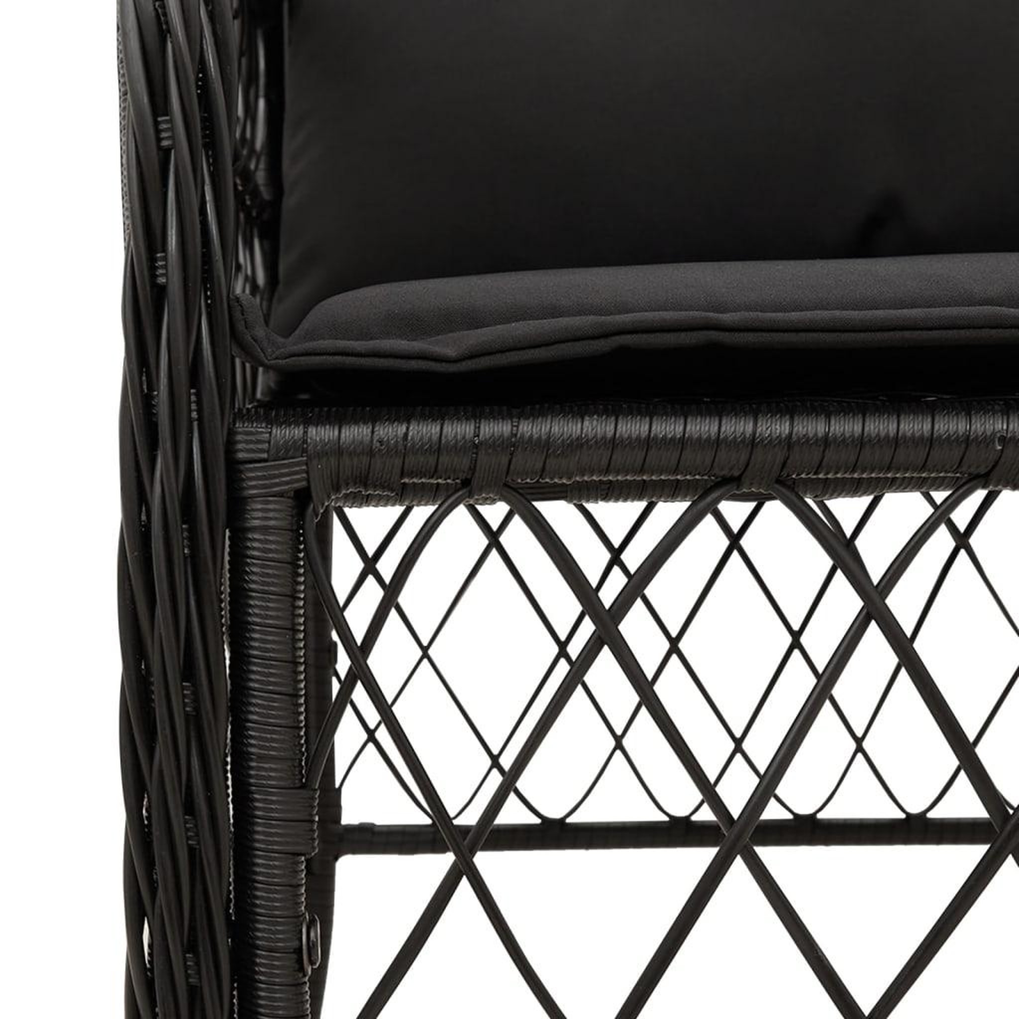 Voir la diapositive 5 : VIDAXL Ensemble a manger de jardin coussins 5pcs Noir Resine tressee