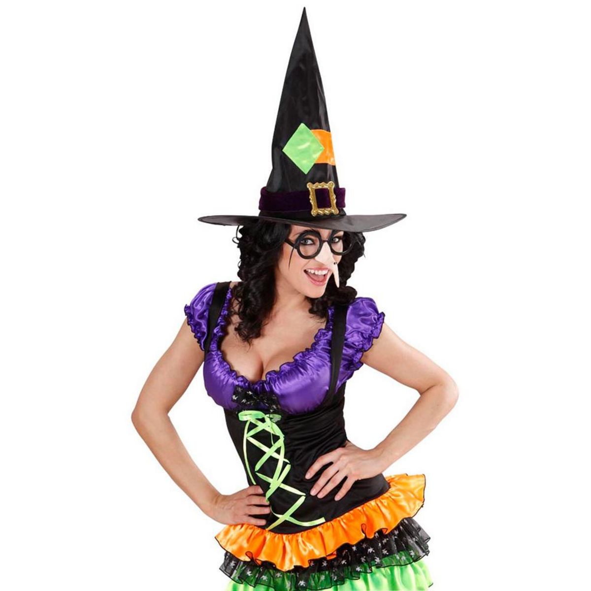 WIDMANN Lunettes de Sorcière avec Nez