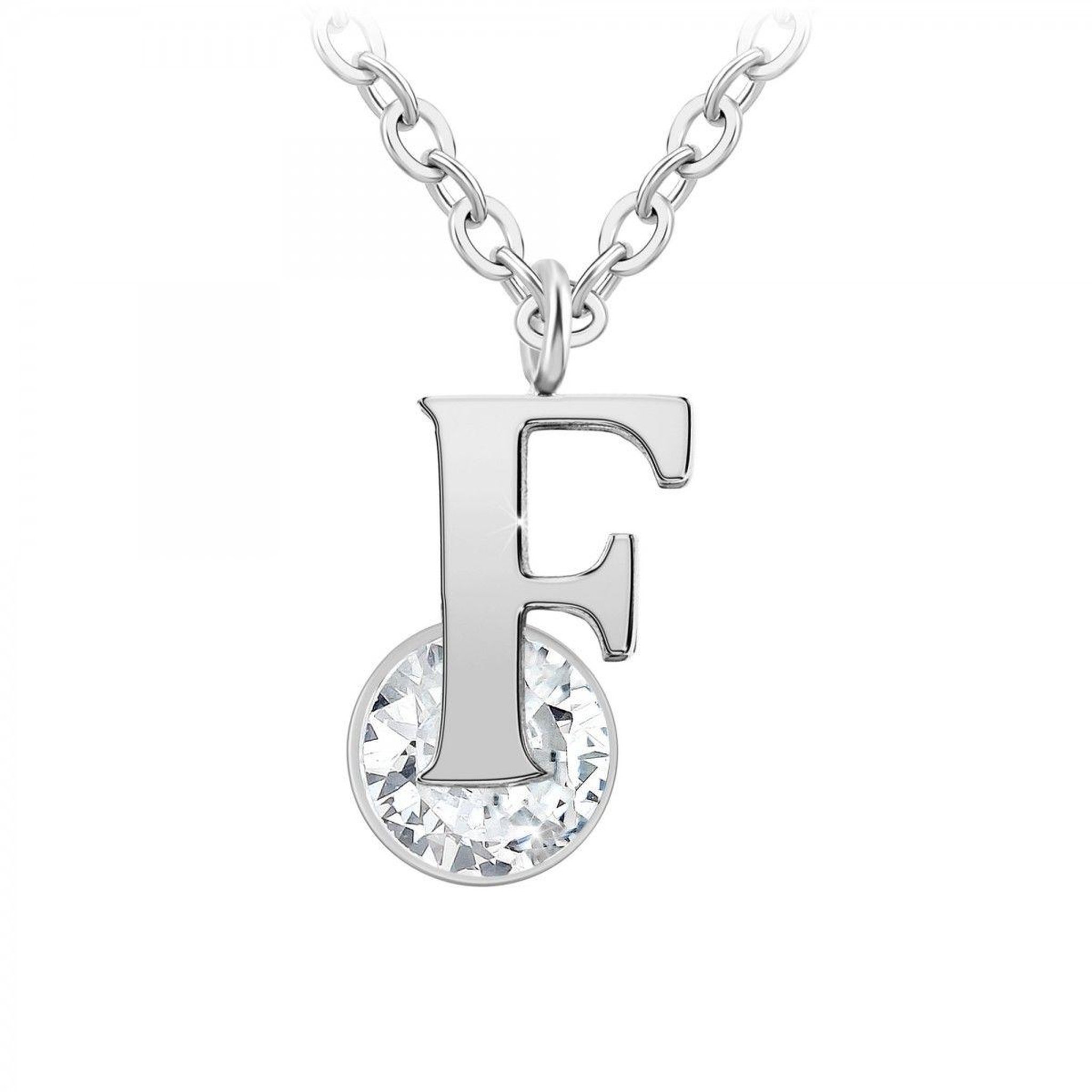 SC CRYSTAL Collier alphabet lettre F SC Crystal orné d'un Zirconium