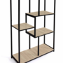 Voir la diapositive 5 : ID MARKET Etagère bibliothèque asymétrique 8 niveaux DETROIT design industriel 161 cm