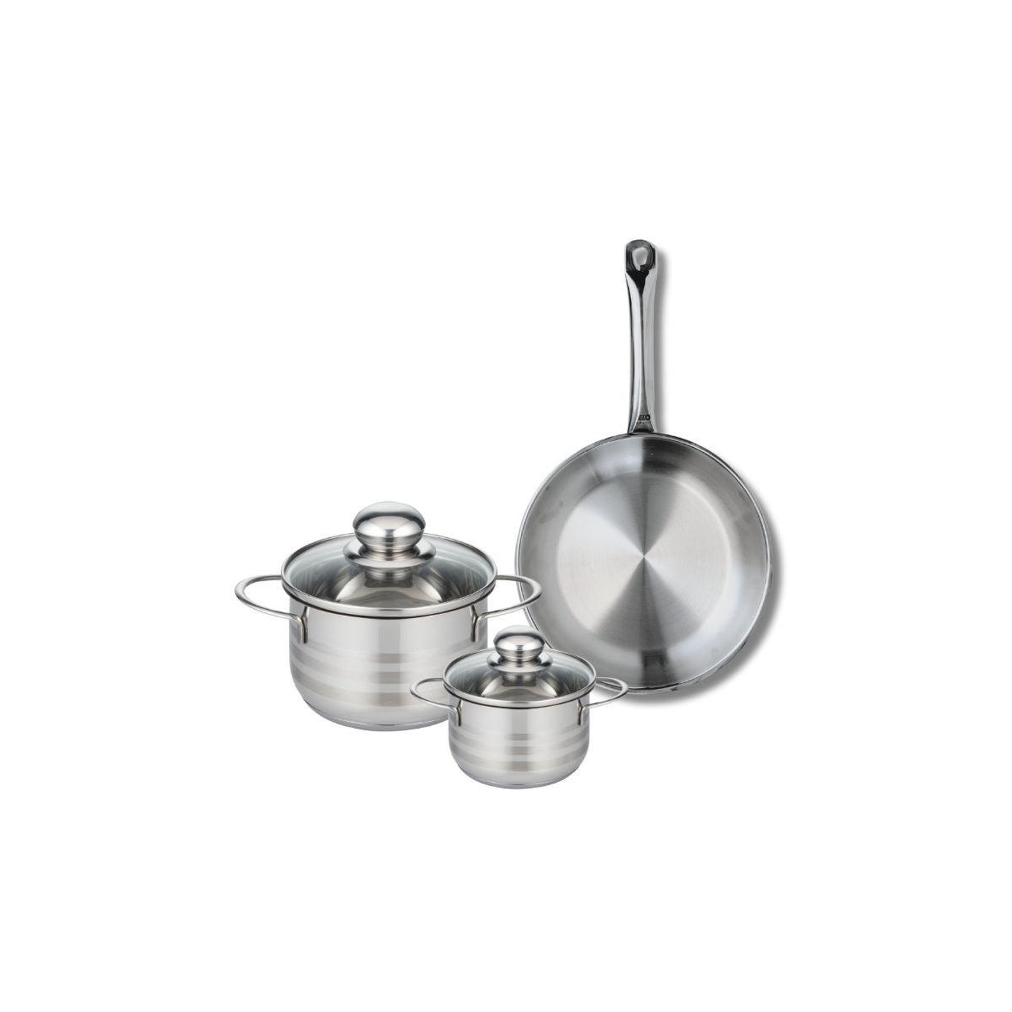 ELO Ensemble de 1 poêle de cuisson 24 cm et 2 faitouts 12 et 16 cm elo profi brillant