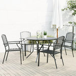 VIDAXL Ensemble de chaises de jardin empilables 5 pcs anthracite