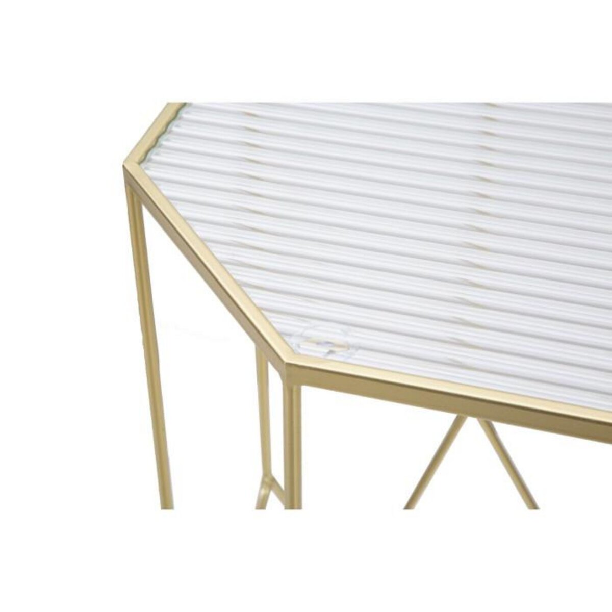 Paris Prix Lot de 2 Tables d'Appoint Octogonale  Glassy  100cm Or