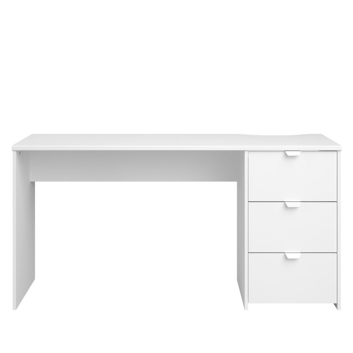 Bureau droit 3 tiroirs L150cm WHITE