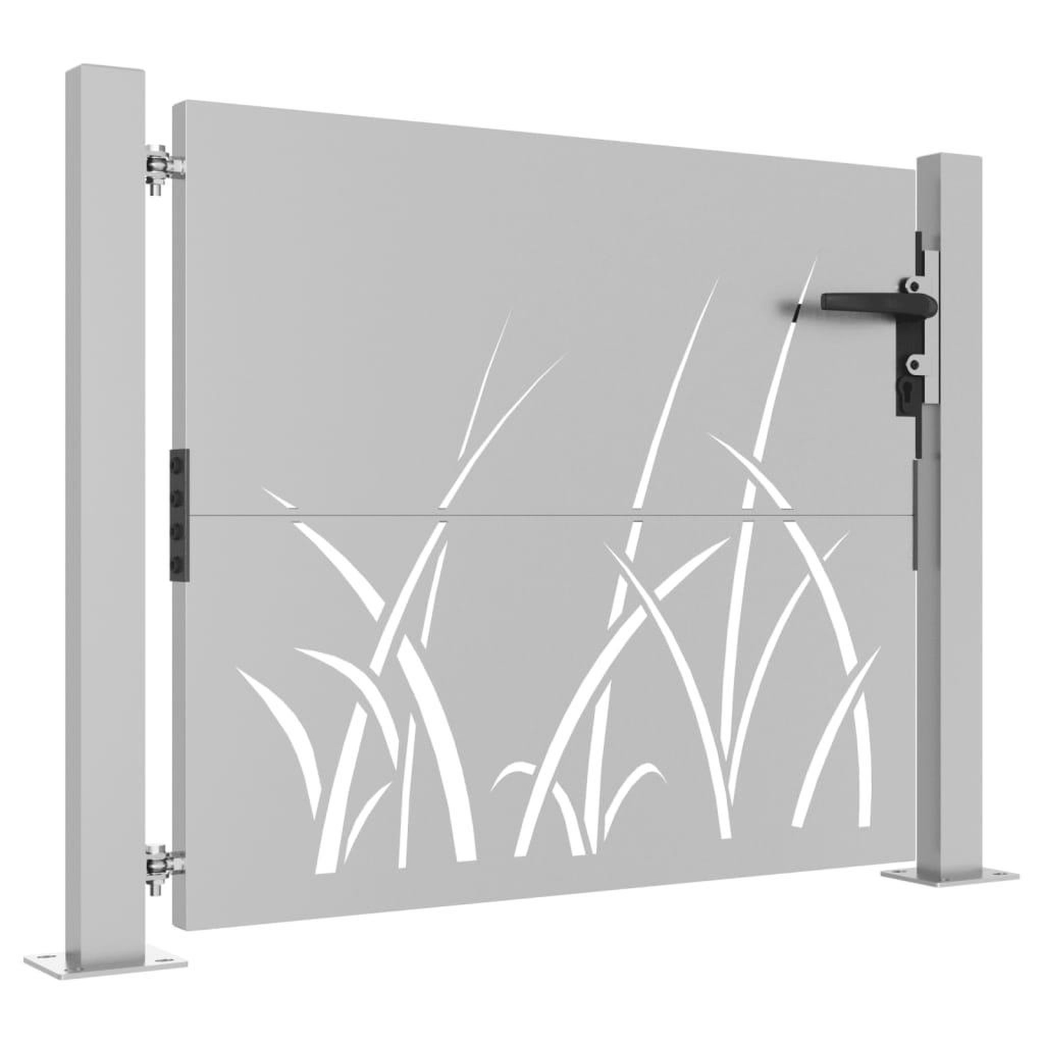Voir la diapositive 3 : VIDAXL Portail de jardin 105x105 cm acier corten conception d'herbe