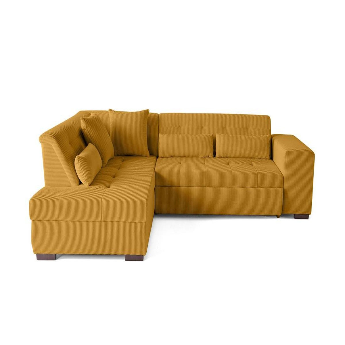 LISA DESIGN Vermont - canapé d'angle gauche - 5 places - convertible - en velours côtelé