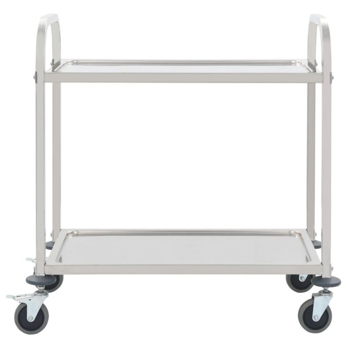 VIDAXL Chariot de cuisine a 2 niveaux 96,5x55x90 cm Acier inoxydable