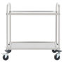 Voir la diapositive 2 : VIDAXL Chariot de cuisine a 2 niveaux 96,5x55x90 cm Acier inoxydable