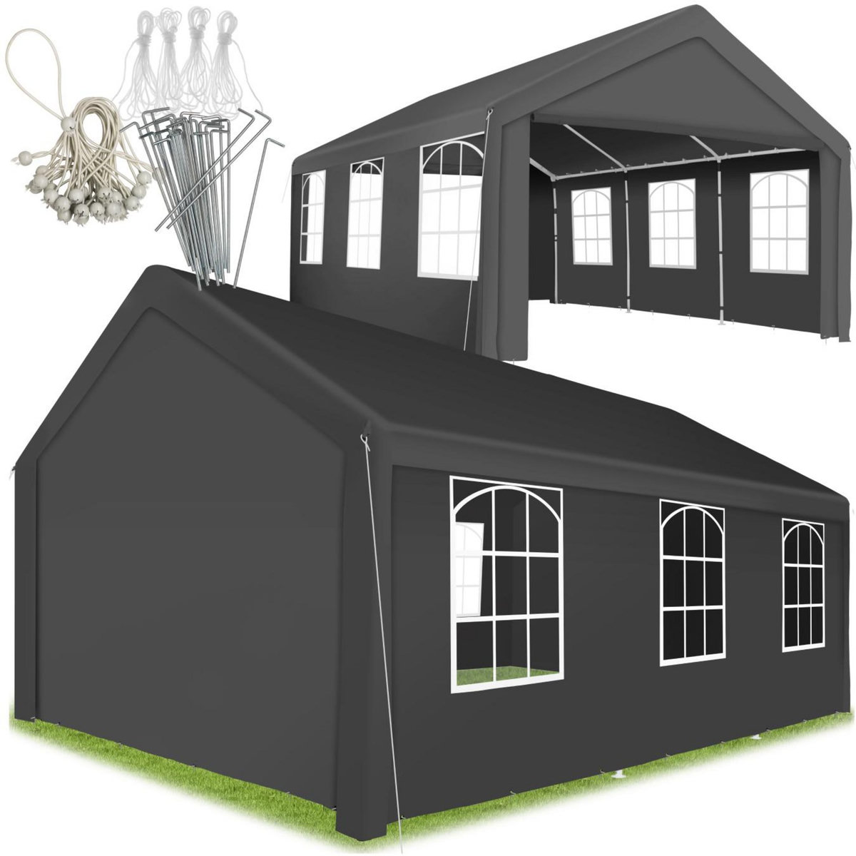 tectake Tonnelle 6 x 4 m gris