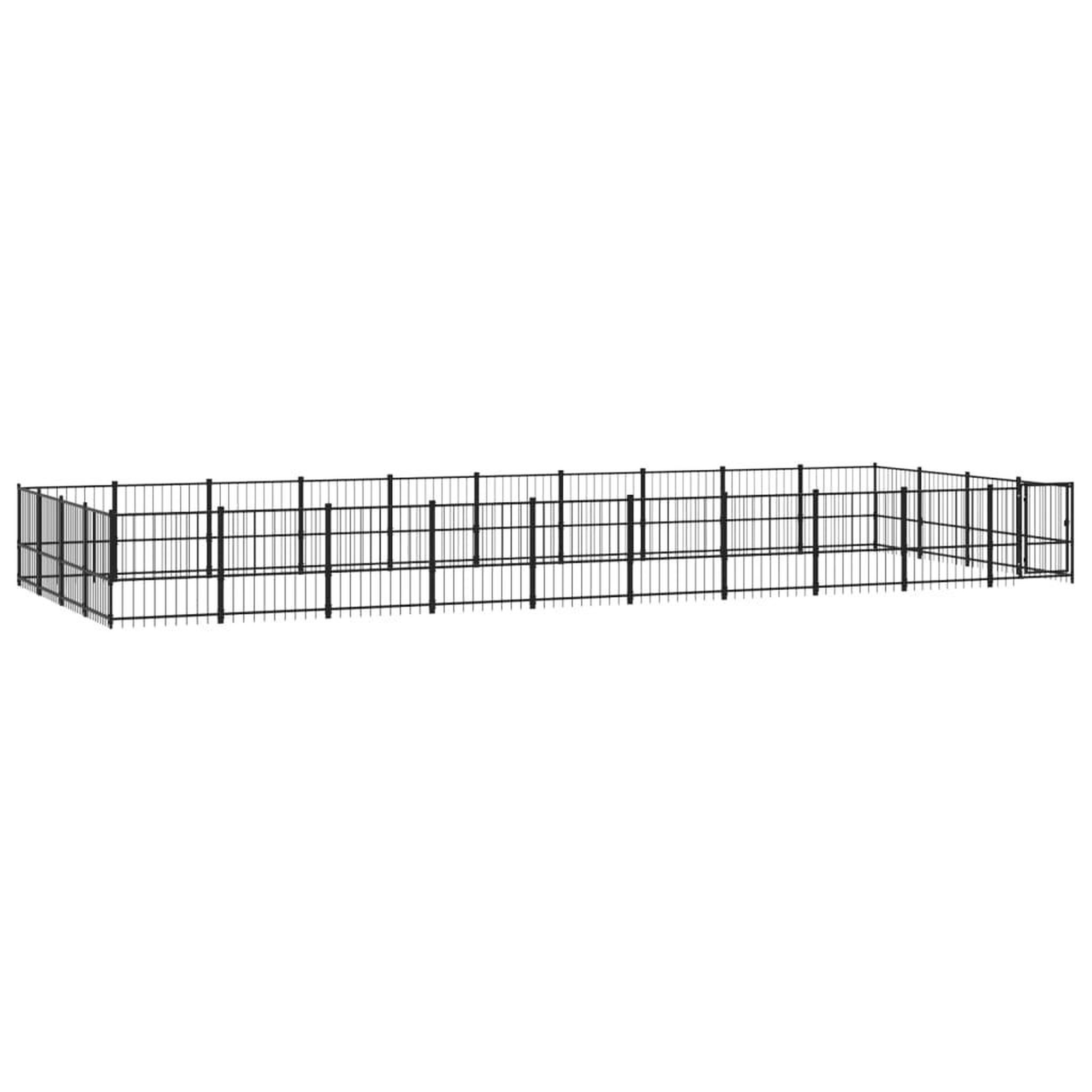 Voir la diapositive 2 : VIDAXL Chenil d'exterieur pour chiens Acier 37,64 m²