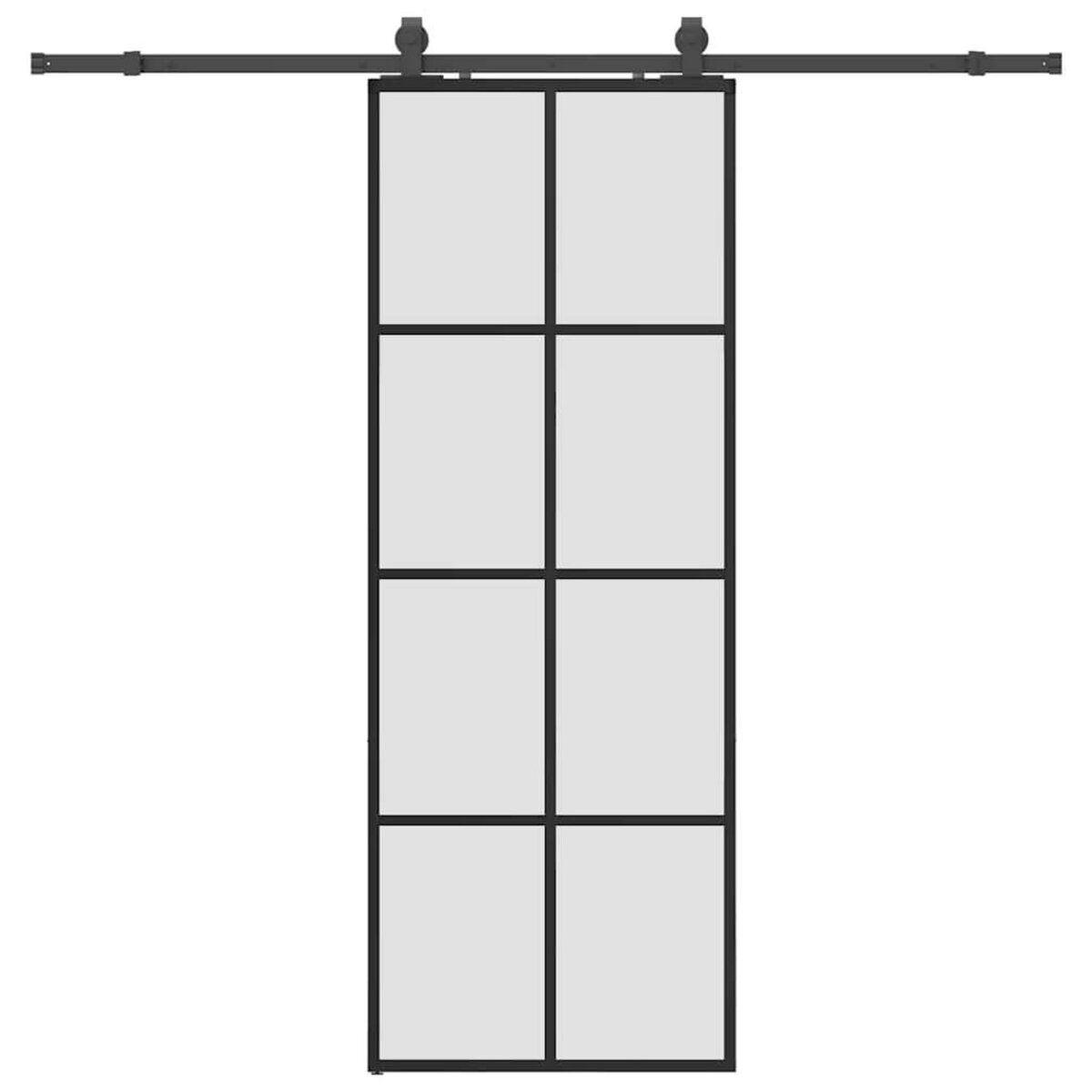 VIDAXL Porte coulissante kit de quincaillerie noir 76x205 cm verre ESG