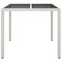 Voir la diapositive 3 : VIDAXL Table de jardin 90x90x75cm Verre trempe et resine tressee Blanc