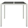 Voir la diapositive 3 : VIDAXL Table de jardin 90x90x75cm Verre trempe et resine tressee Blanc
