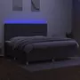 VIDAXL Sommier a lattes de lit et matelas et LED Gris fonce 200x200 cm