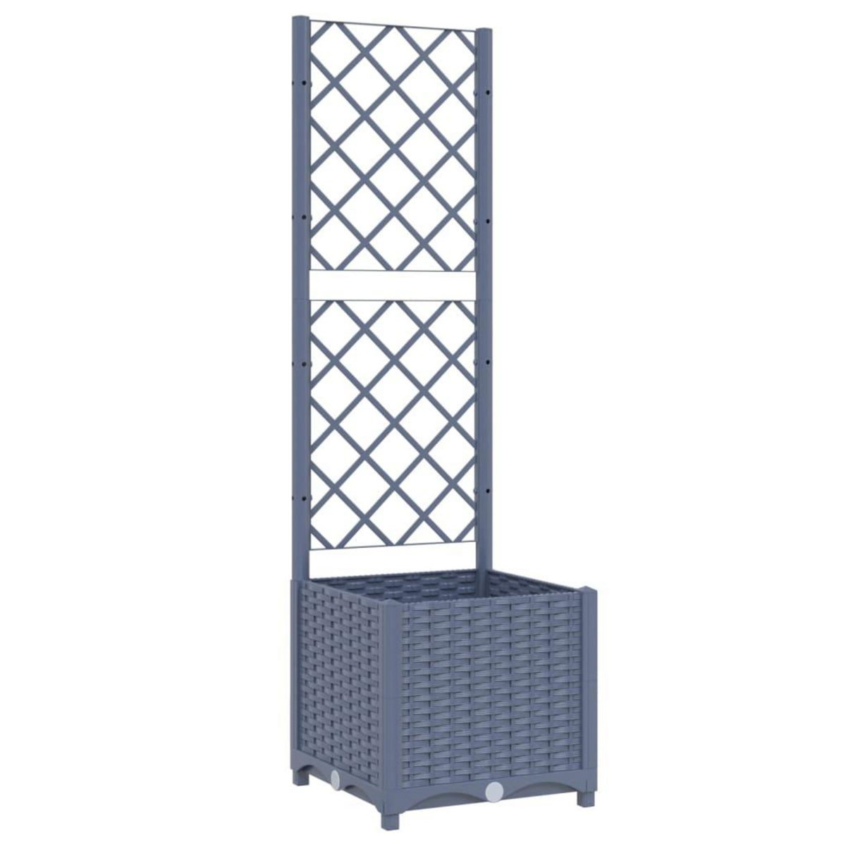 VIDAXL Jardiniere avec treillis bleu gris 40x40x136 cm PP
