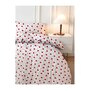 Voir la diapositive 2 : GENERIQUE Parure de lit - 1 housse de couette 220 x 240 cm + 2 taies d'oreiller 60 x 60 cm - 50% coton, 50% polyester - Rouge