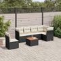 Voir la diapositive 1 : VIDAXL Salon de jardin 7 pcs avec coussins noir resine tressee