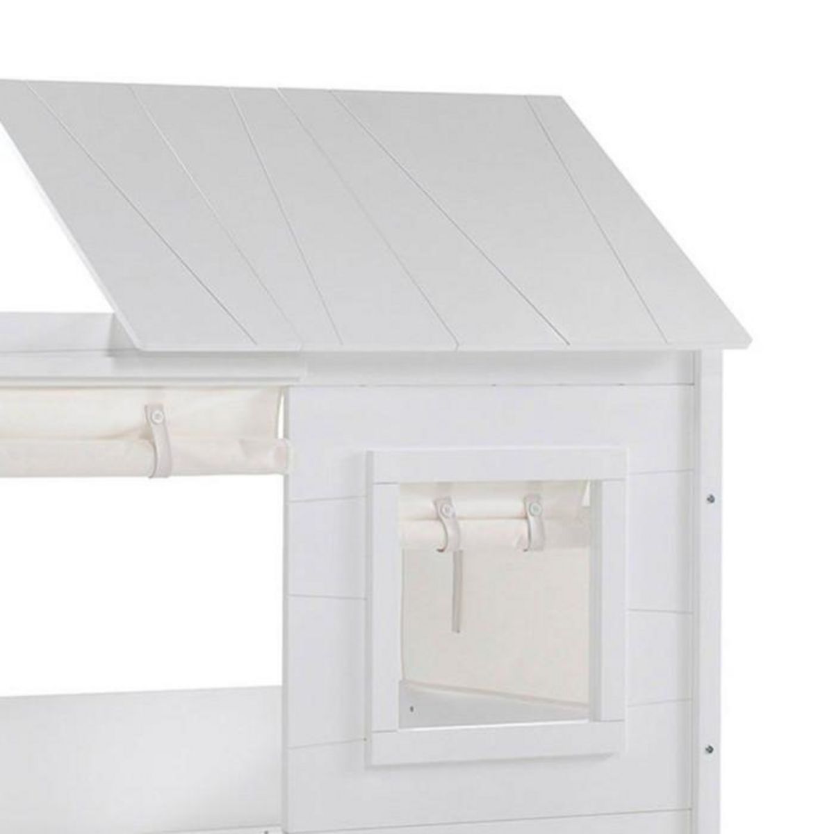 Paris Prix Lit Enfant Cabane & Rideaux  Charlotte  90x200cm Blanc