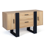 ID MARKET Buffet bas 105 cm PHOENIX bois et noir