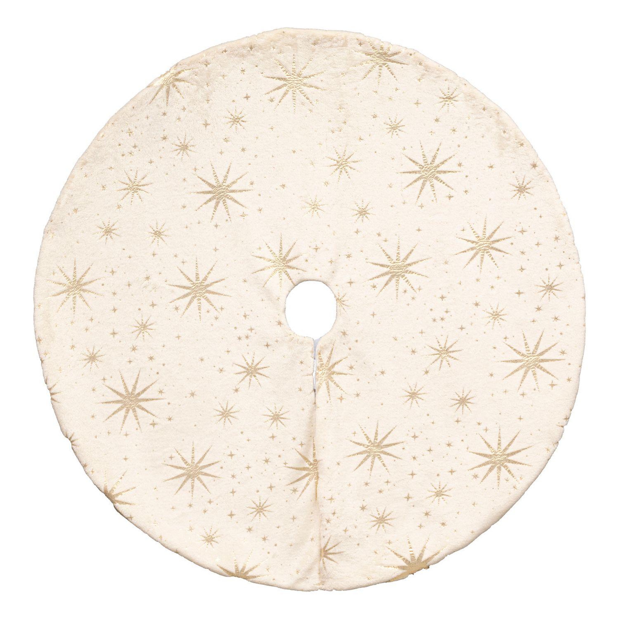 FEERIC LIGHT & CHRISTMAS Tapis pour sapin de noël motifs étoiles dorées - diam 90 cm