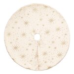 FEERIC LIGHT & CHRISTMAS Tapis pour sapin de Noël motifs étoiles dorées - Diam 90 cm