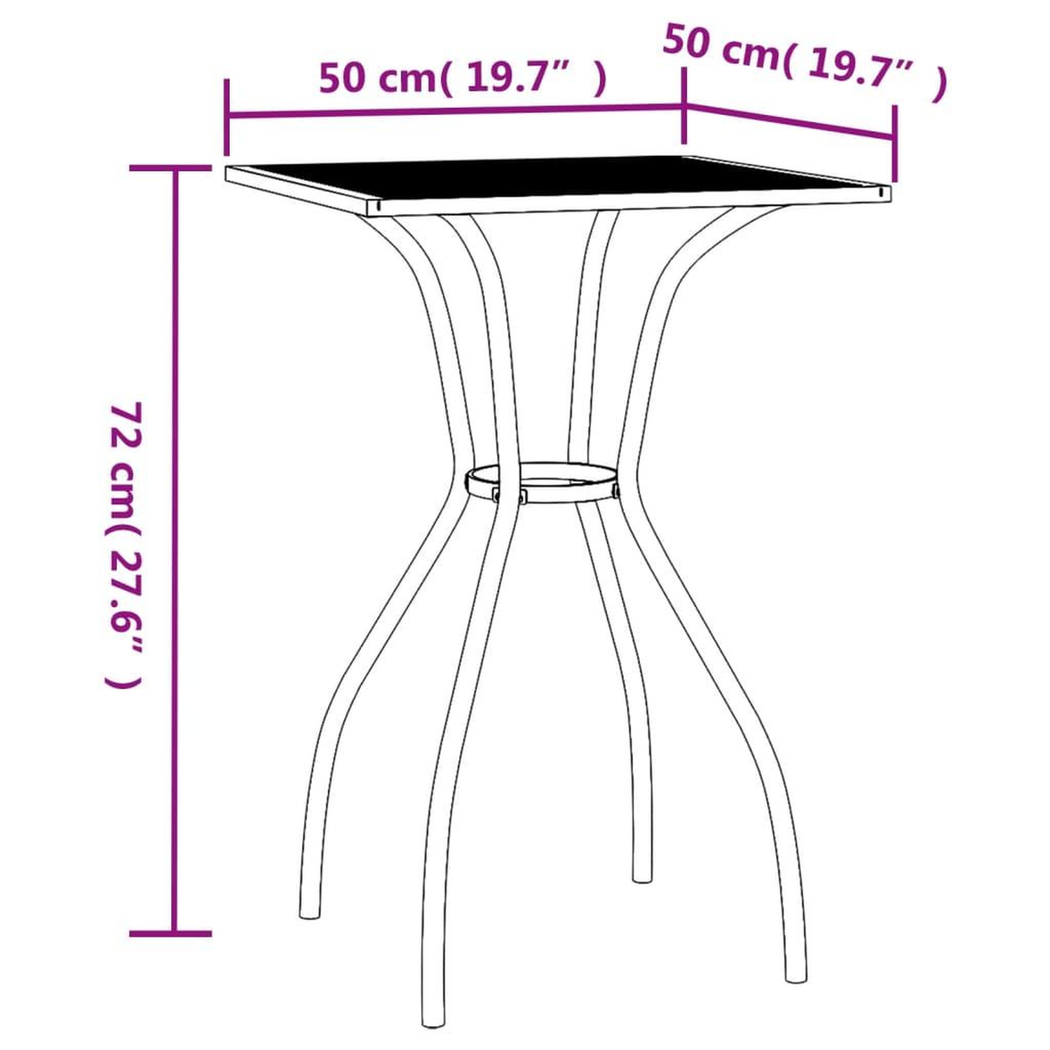 Voir la diapositive 6 : VIDAXL Table de jardin anthracite 50x50x72 cm treillis d'acier
